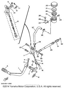 TDM850D Задний торм цилиндр