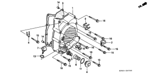 FES250 Крышка картера правая