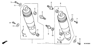 VTX1800S1 Задние амортизаторы