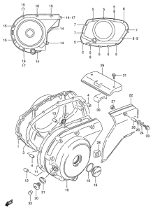 VS800 Crankcase cover ass`y  (v