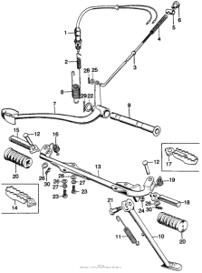 SL125 Step bar + side stand + brakepedal