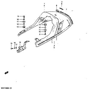 GSX1100 Обтекатель сидения