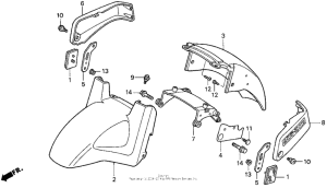 ST1100 (ABS/ TCS) St110a front fender 96-98