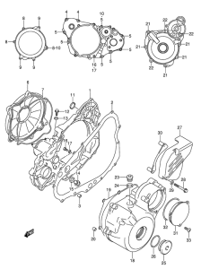 DR-Z400 Crankcase cover ass`y  (v