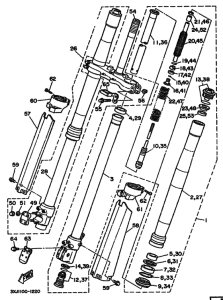 YZ125 YZ125B YZ125B1 Вилка передней оси