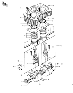 KZ400 Cylinder / pistons / crankshaft