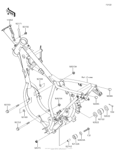 KX65 Крепление двигателя