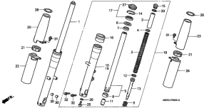 VT1100C3 Вилка передней оси