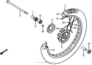 XL100S Front wheel 83-85