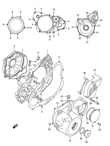 DR-Z400 Crankcase cover ass`y  (v