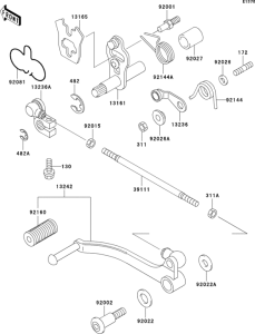 KLE500 Механизм переключения передач
