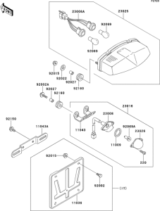 ZX400 Задний фонарь