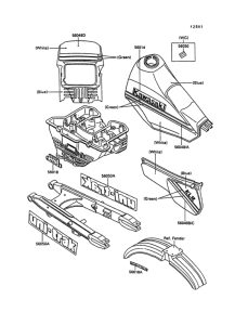 KL250 Decal(blue / white)(kl250-d7)
