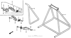 CR125R Main stand + side stand + footpegs