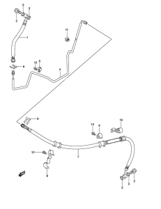 AN650 (ABS) Задние тормозные трубки