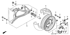 NES150 Rear wheel / swingarm