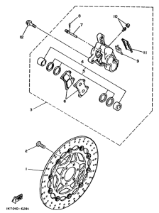 TZR250 Передний тормоз