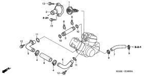 VT125 Water hose connection