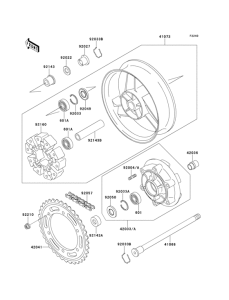 ZX1100 Задняя ступица колеса