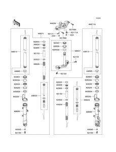 EX250 (ABS) Передняя вилка