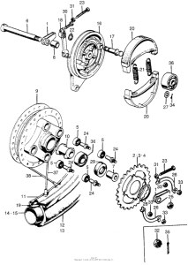 CB175 Cb / cl175rear wheel