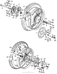 CR125 Front wheel + rear wheel