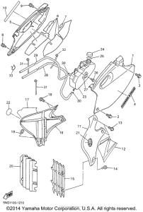 WR250F Боковые обтекатели