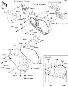 VN2000 Левая крышка двигателя
