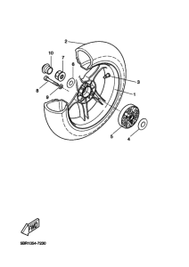 YQ50 Rear wheel complete assy
