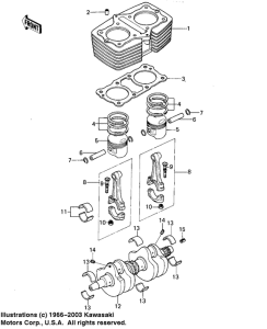 KZ400 Cylinder / pistons / crankshaft