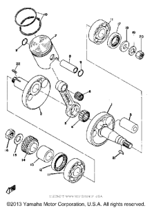 YZ80B Коленвал,поршни