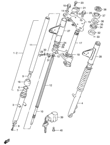 GS125 Вилка передней оси