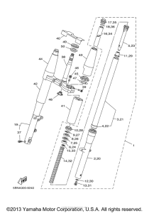 XVS650A Передняя вилка