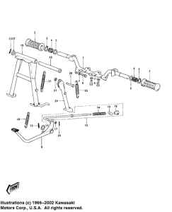 KH100 Footrests / stands / brake pedal