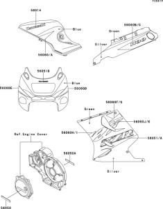 ZX1100 Decals(zx1100-d2)(green / blue)