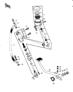 KZ1000 Rear master cylinder / brake pedal