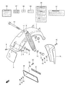 FZ50 Rear fender - label