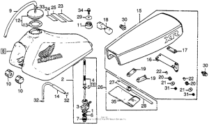 XR100 Tool kit + fuel tank + seat 83-84