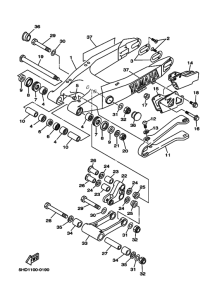 YZ125 YZ125M Задний рычаг и подвеска