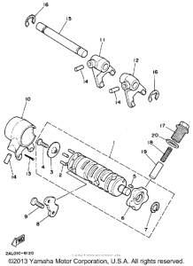 YSR50T Shift cam-fork