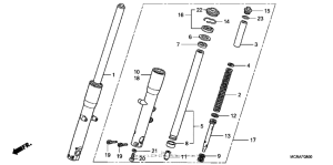 VT750DCA A Передняя вилка