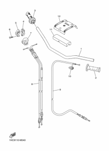WR250F Рулевой рычаг и кабель