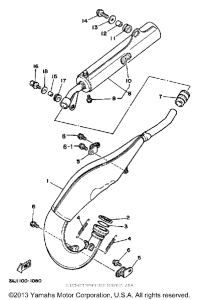 YZ125B Выхлопная система