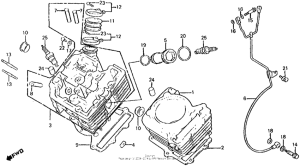 VT750C Cylinder + front cylinder head