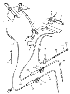 YN50R Steering handle. cable