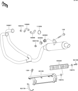 KLE500 Глушитель