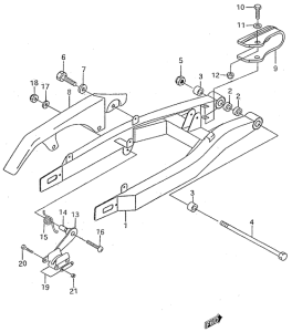 RMX50 Rear swingning arm
