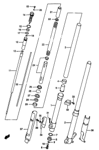 RM250 Передняя вилка