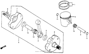CR250R Коленчатый вал и поршни