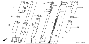 VT750CA Вилка передней оси